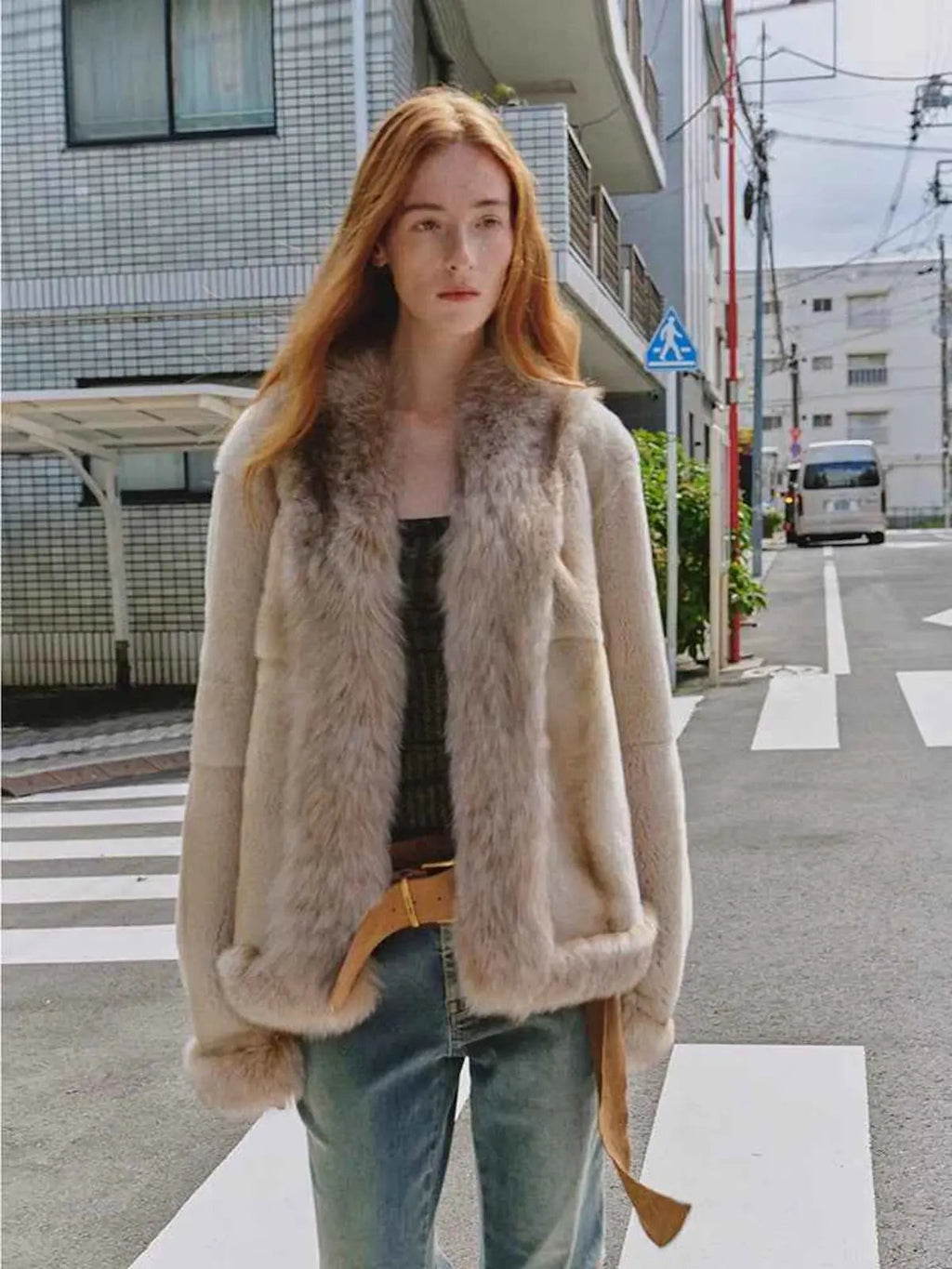Paris Pictorial Vintage Two-Tone Fox Fur Collar Soft Otter Fur Jacket