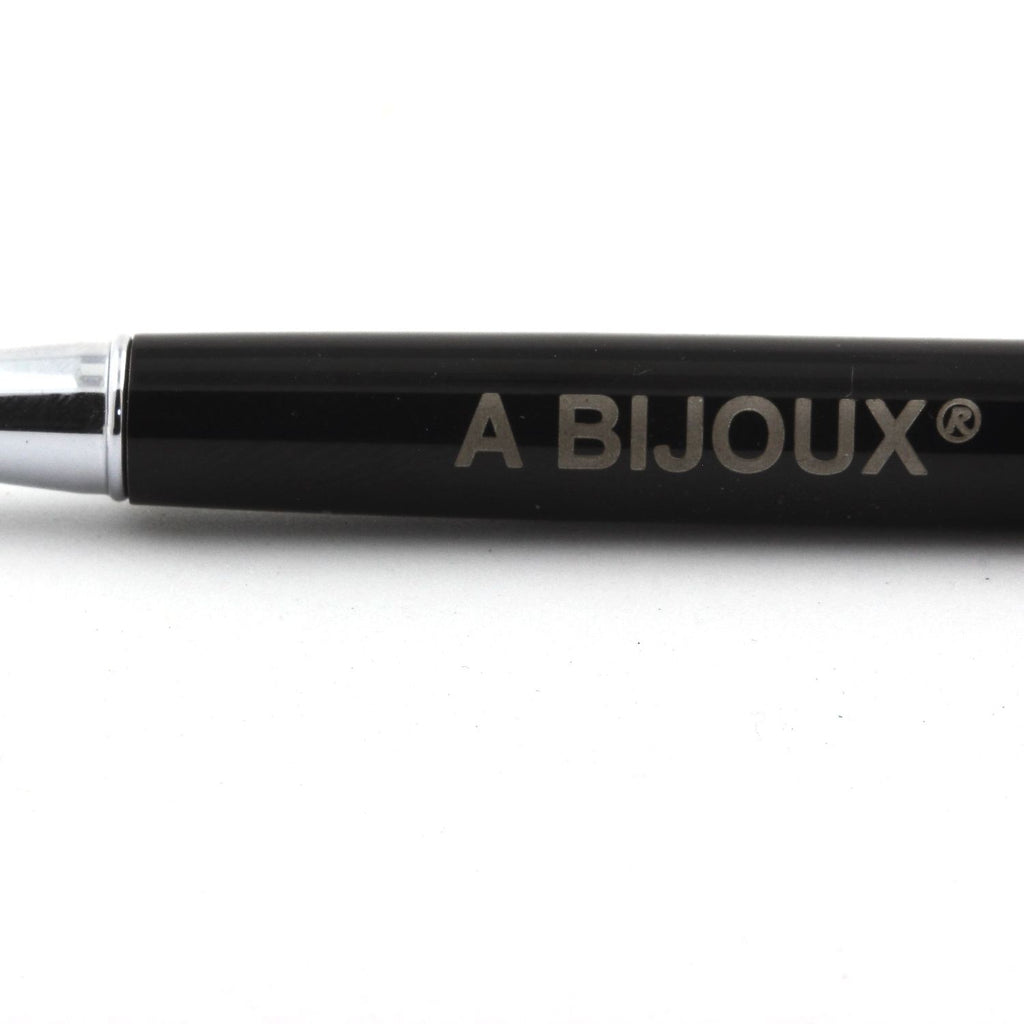 Raw Sapphire mineral pen Madagascar. Black color