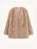 Fireladyfur Women's Tuscan Sheepskin Winter Coat“Peach Oolong”