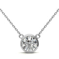 Colgante de bisel con diamante redondo brillante de 2,00 CTW, cultivado en laboratorio y certificado AGI, en oro blanco o amarillo de 14K