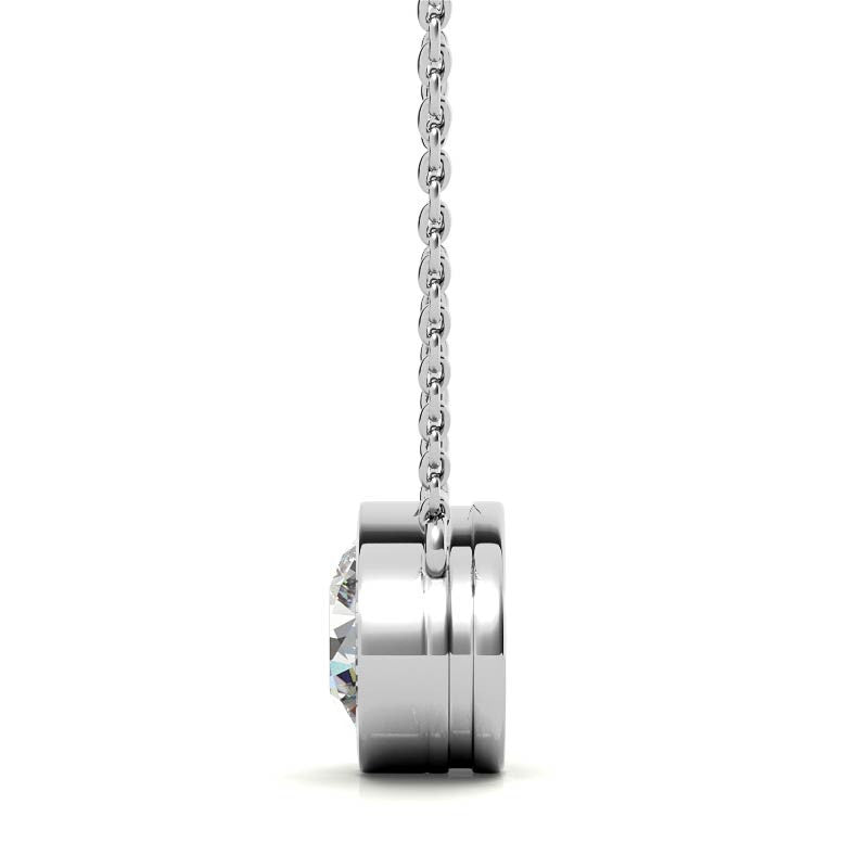 Colgante de bisel con diamante redondo brillante de 2,00 CTW, cultivado en laboratorio y certificado AGI, en oro blanco o amarillo de 14K