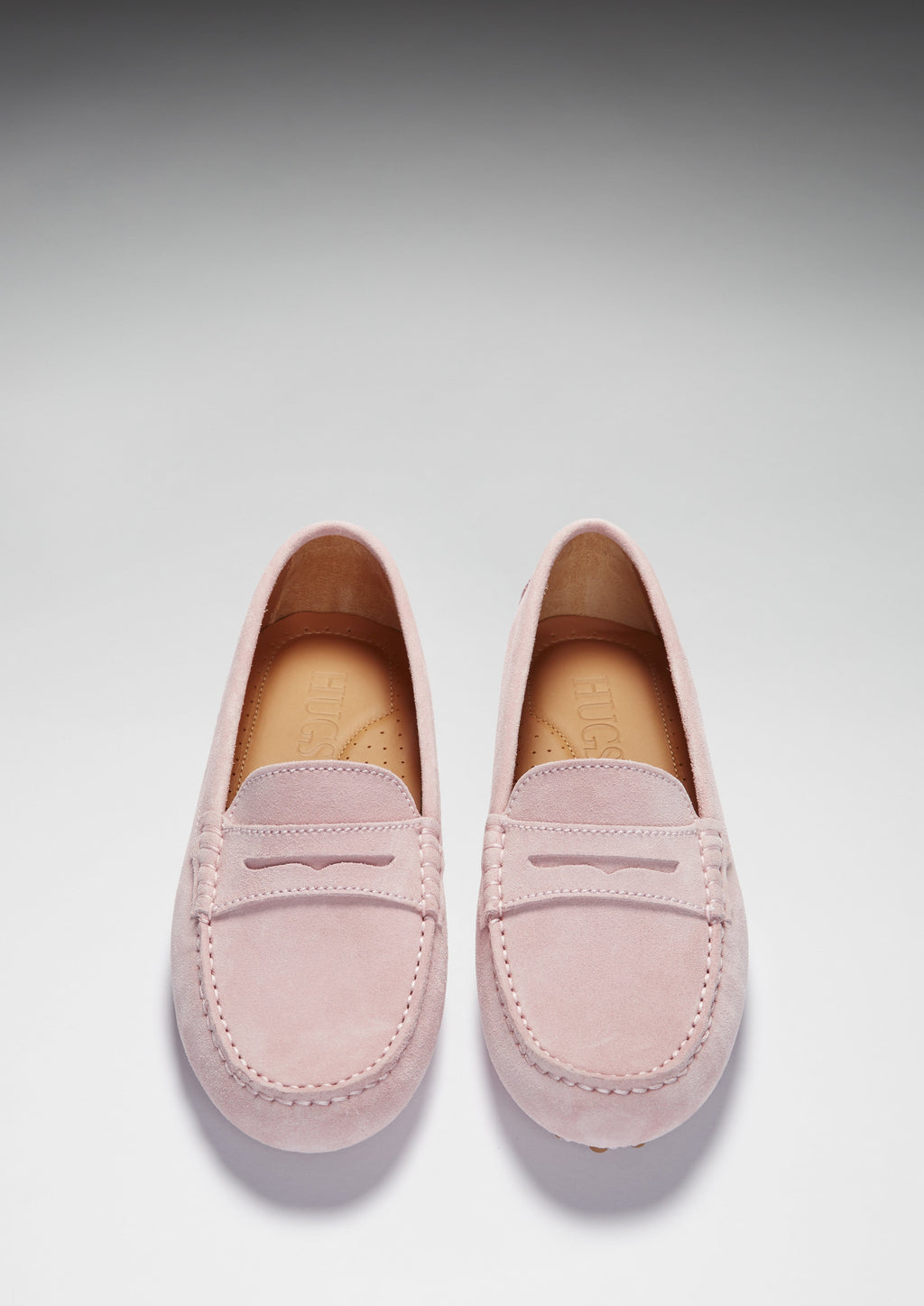 Women's Penny Driving Loafers, Ice Pink Suede