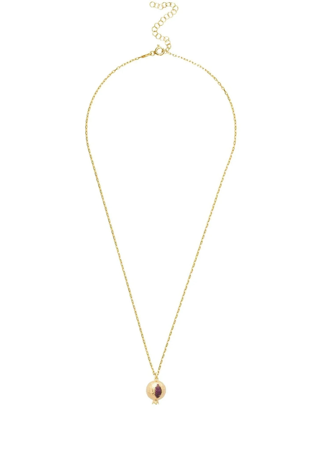 Pomegranate Charm Necklace Gold