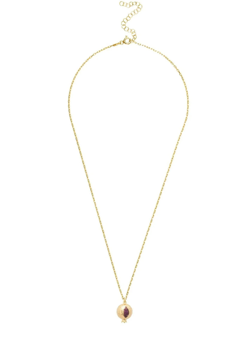 Pomegranate Charm Necklace Gold