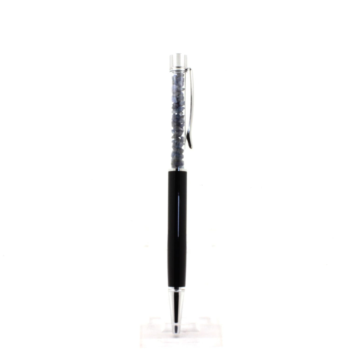Raw Sapphire mineral pen Madagascar. Black color