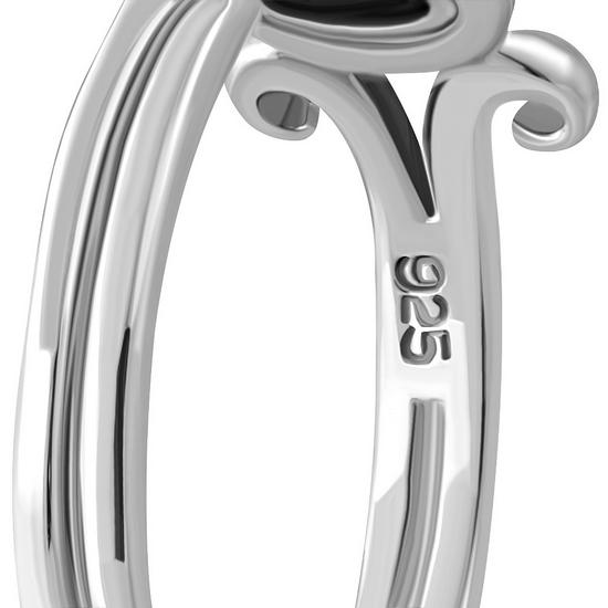 Anillo de plata con espiral de ónice negro