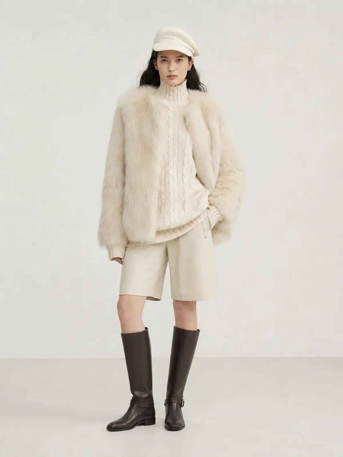 Fireladyfur Women's Fur Coat | Genuine Finnish Fox Fur"Reed Flower"