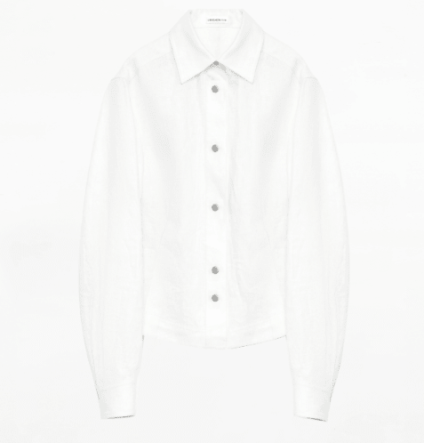 Refreshing Breathable Twill Linen Deconstructed Silhouette Old Money Style Waist Shirt Top"Berlin Afternoon Tea"