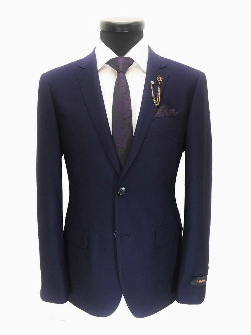 Violet Birdseye 2-Button Slim Fit Suit