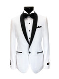 White Black Lapel Slim Fit Dinner Suit