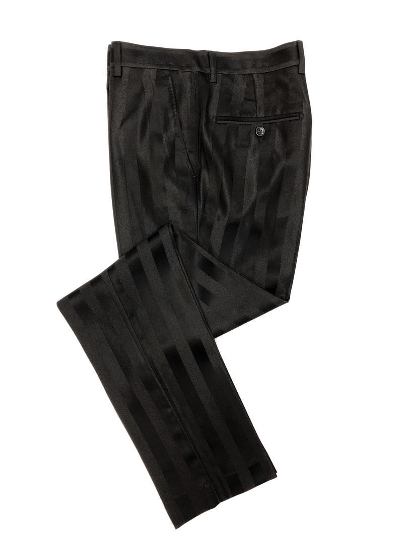 Black Bold Stripe 2-Button 3-Piece Suit
