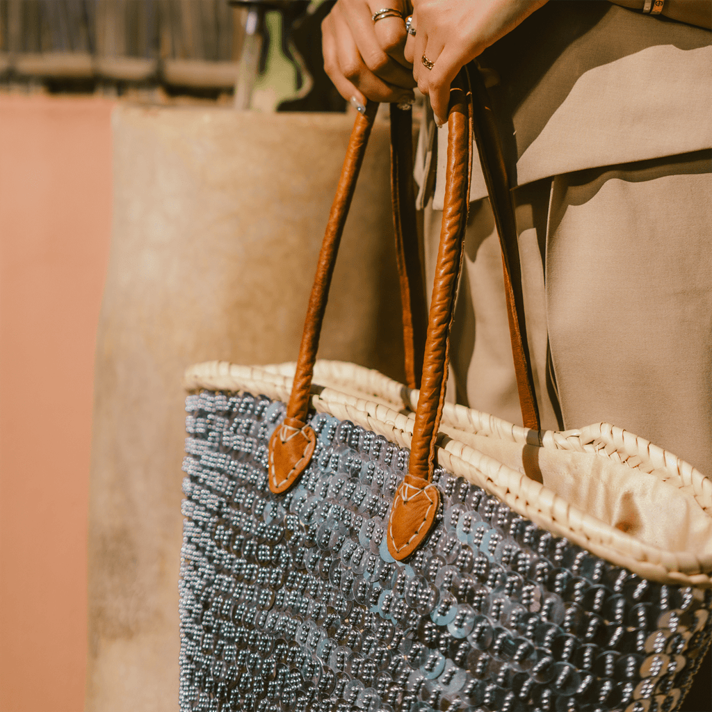Shoulder Bag of Wicker Shine