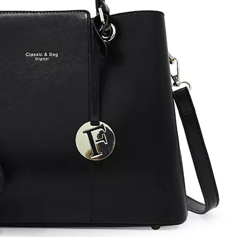 Set de bolsos Aaliyah de imitación de cocodrilo (paquete de 2) - NEGRO