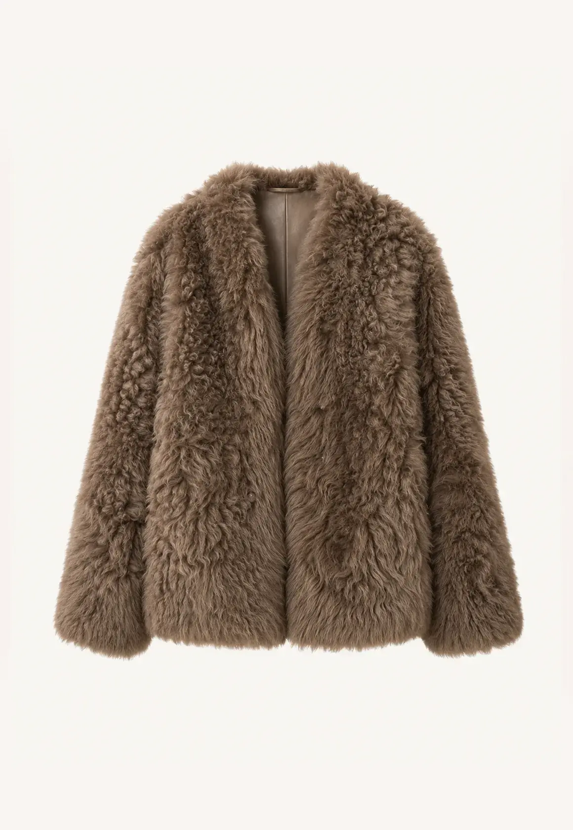Fireladyfur Women's Casual Tuscan Sheepskin Jacket With Stand-Up Collar“Sea of Love Accompaniment”
