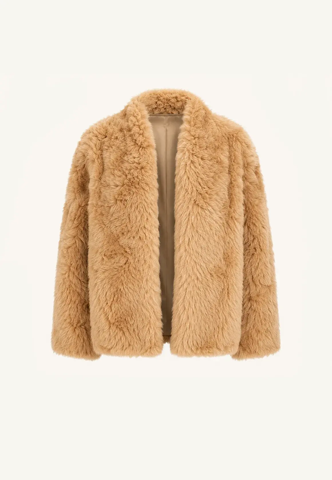 Fireladyfur Women's Casual Tuscan Sheepskin Jacket With Stand-Up Collar“Sea of Love Accompaniment”
