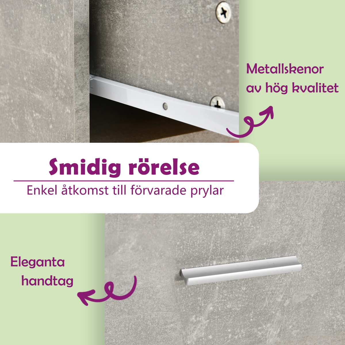 vidaXL Sminkbord med LED betonggrå 86,5x35x136 cm