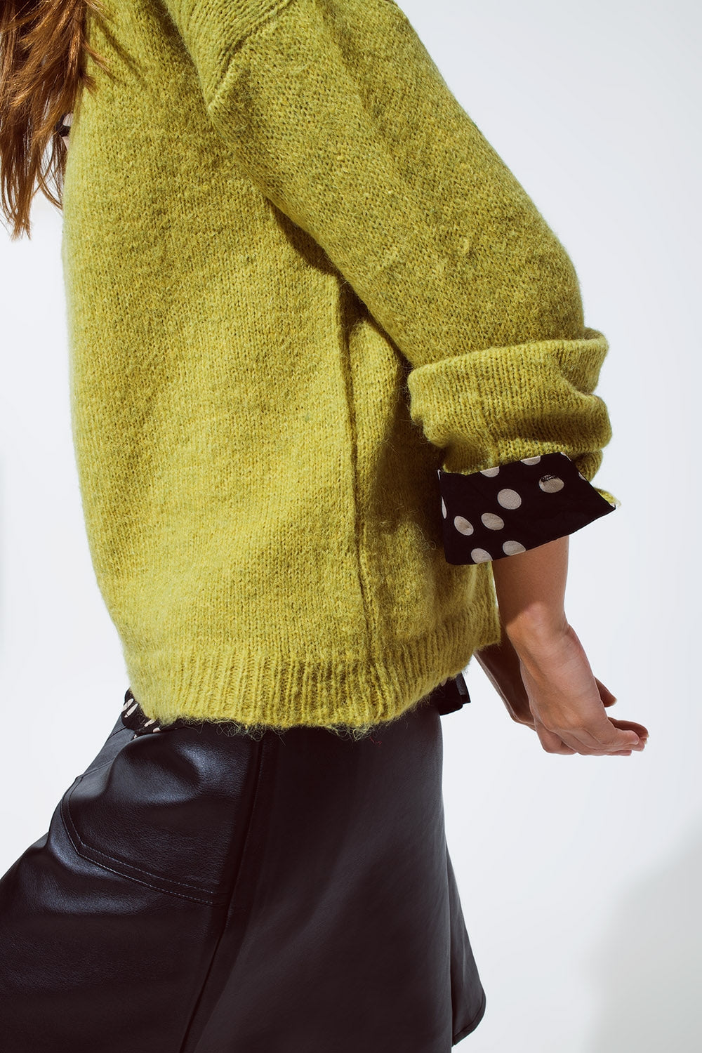 Soft Green Jumper With v Neck