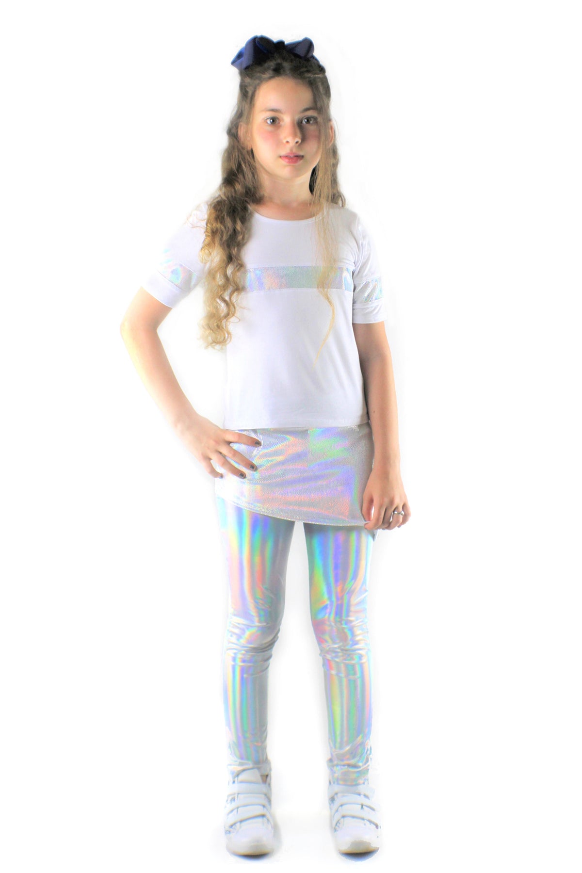Stella, Bambus-Jersey- und holografisches Pailletten-Oberteil