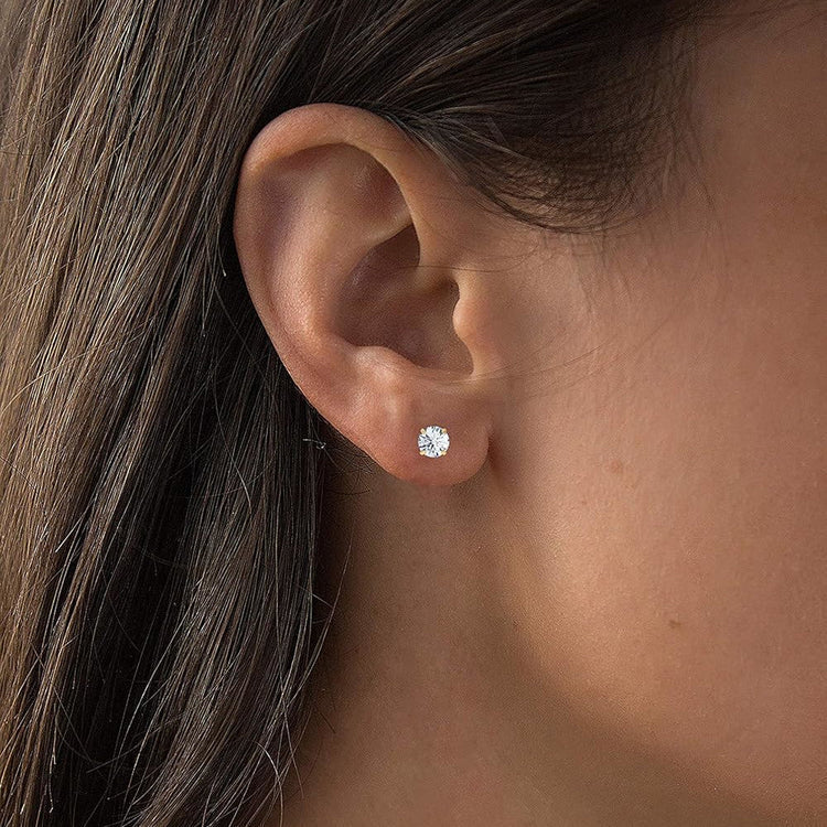 3.00 CTW AGI Certified Lab-Grown Diamond Stud Earrings in 14K Gold – E/Vs