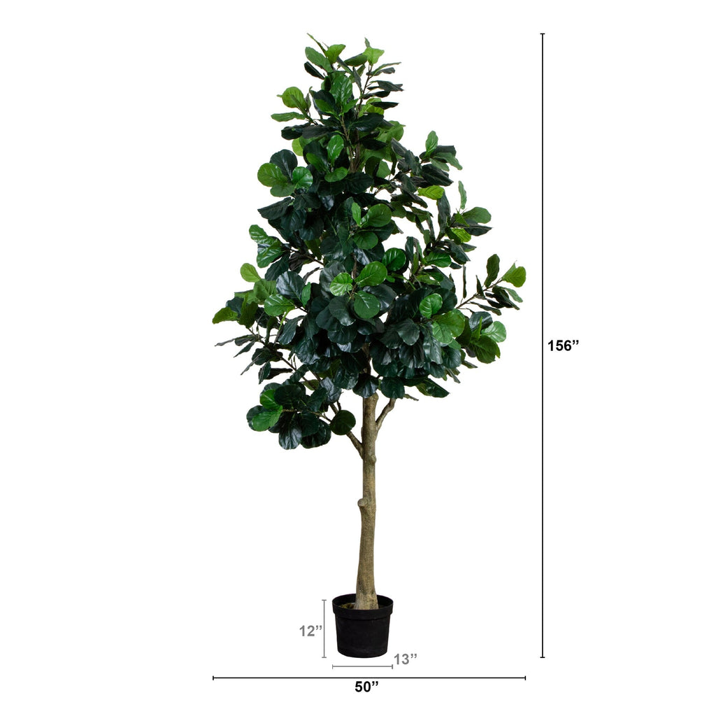 Tall Artificial Fiddle Leaf Fig Tree, 13'