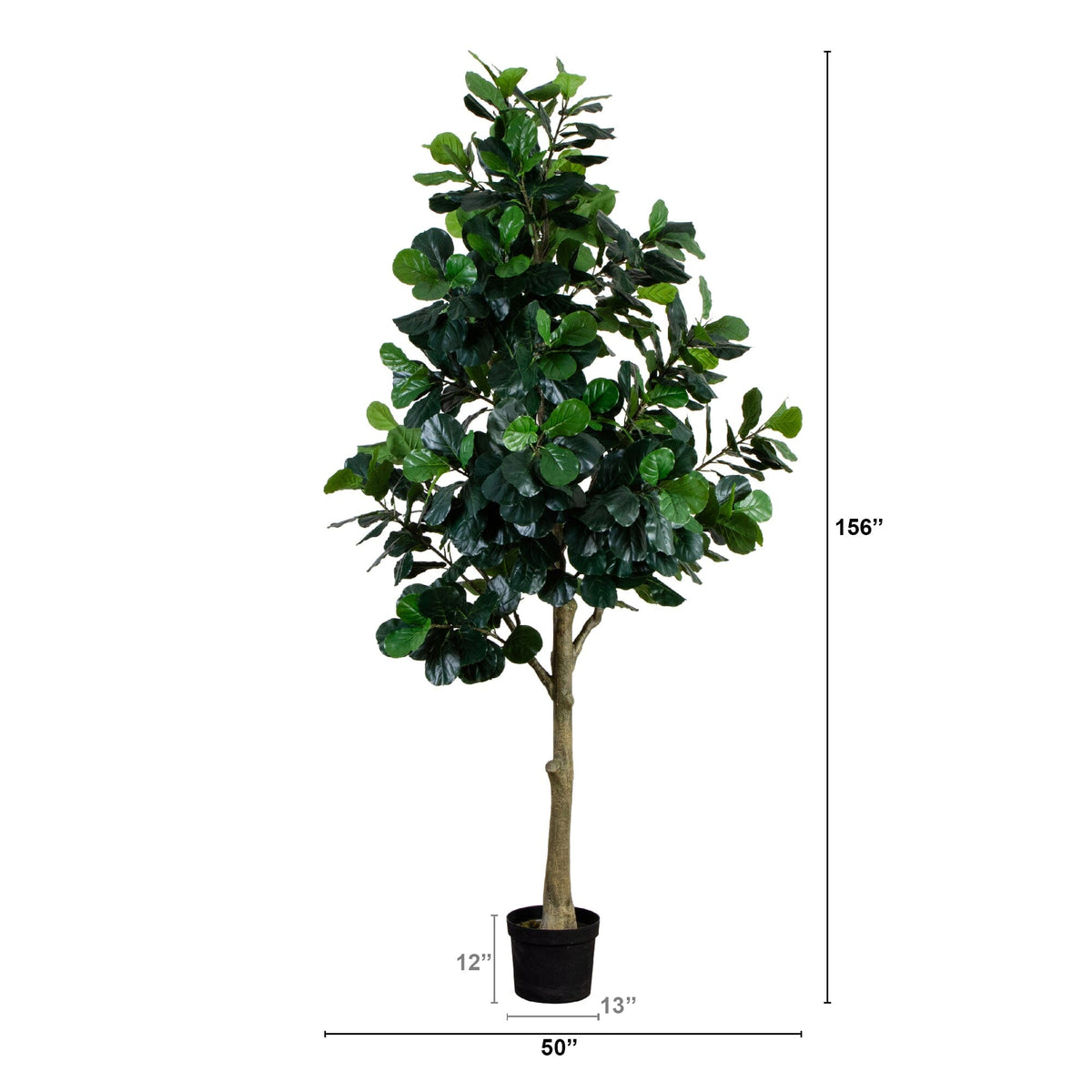 Tall Artificial Fiddle Leaf Fig Tree, 13'