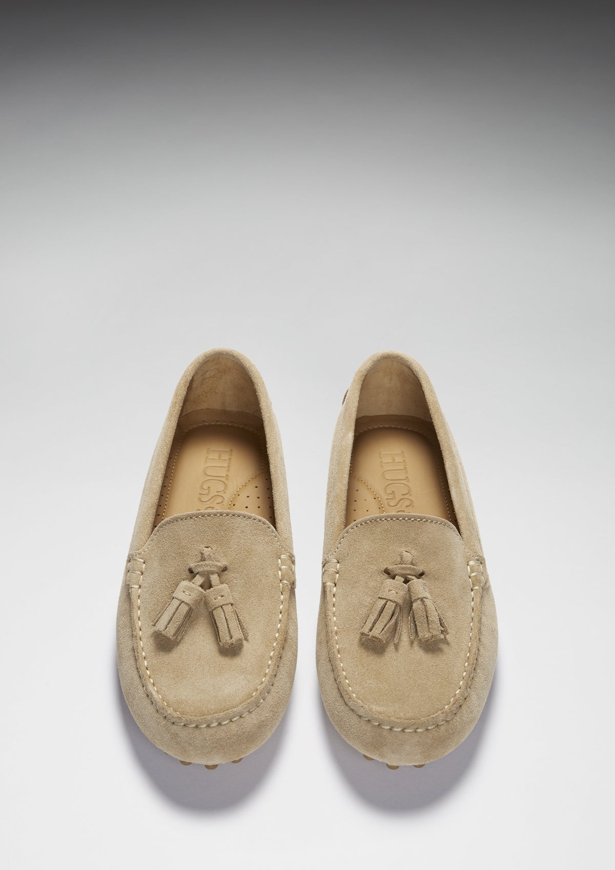 Women's Tasselled Driving Loafers, Taupe Suede