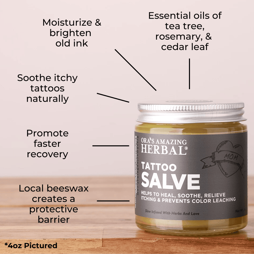 Tatuering-salva, naturlig eftervård för tatueringar