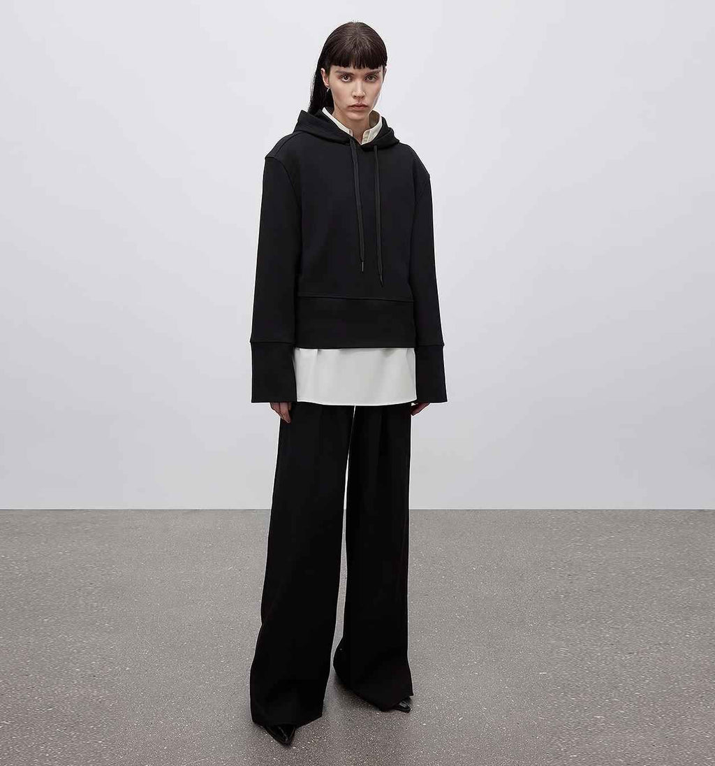 "Time Travel" Short Hooded Sweatshirt for Women, Sports Style Set, Autumn and Winter Casual Sweatpants With Straight-Leg