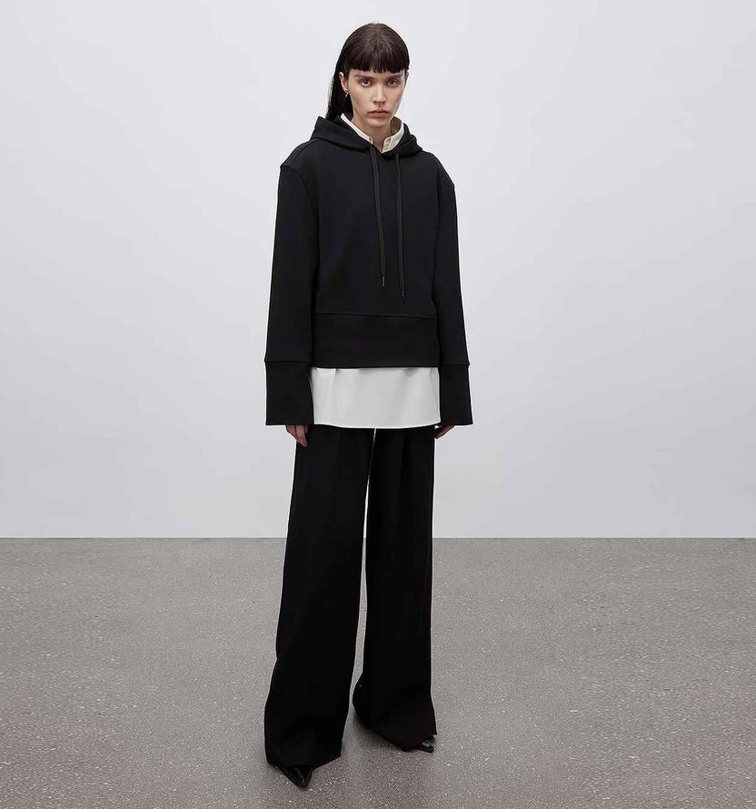 Sudadera corta con capucha para mujer "Time Travel", conjunto de estilo deportivo, pantalones casuales de pierna recta para otoño e invierno
