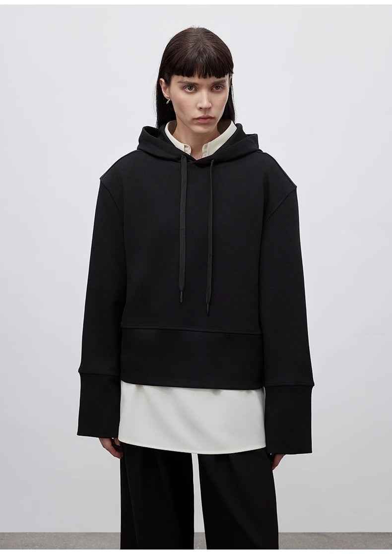 "Time Travel" Short Hooded Sweatshirt for Women, Sports Style Set, Autumn and Winter Casual Sweatpants With Straight-Leg