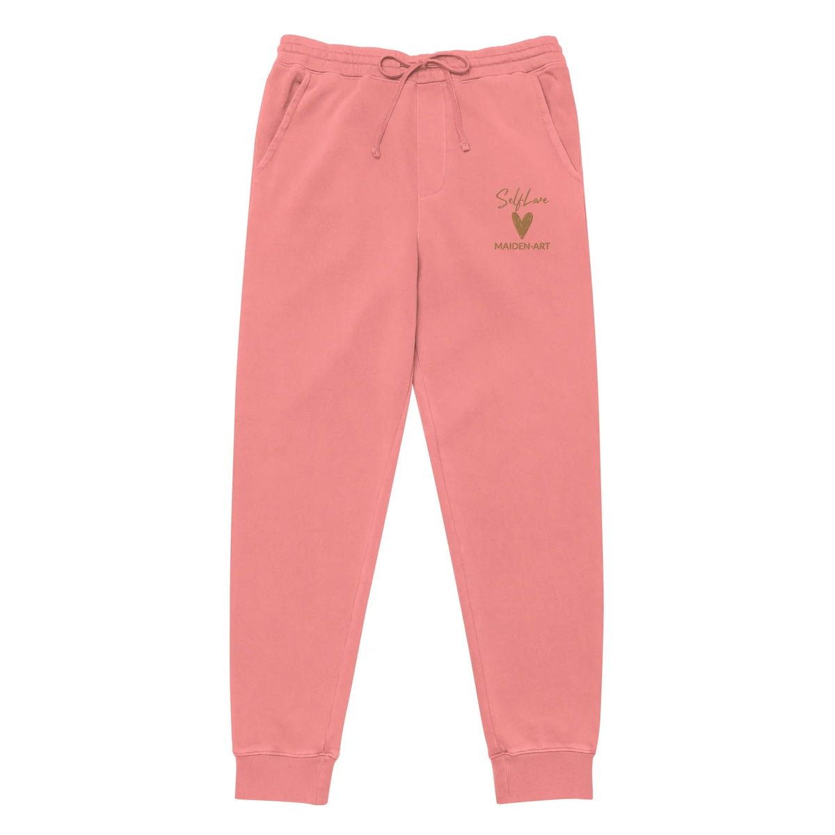 Self Love Unisex Pigment-Dyed Sweatpants With Old Gold Embroidery - Unisex Sweatpants