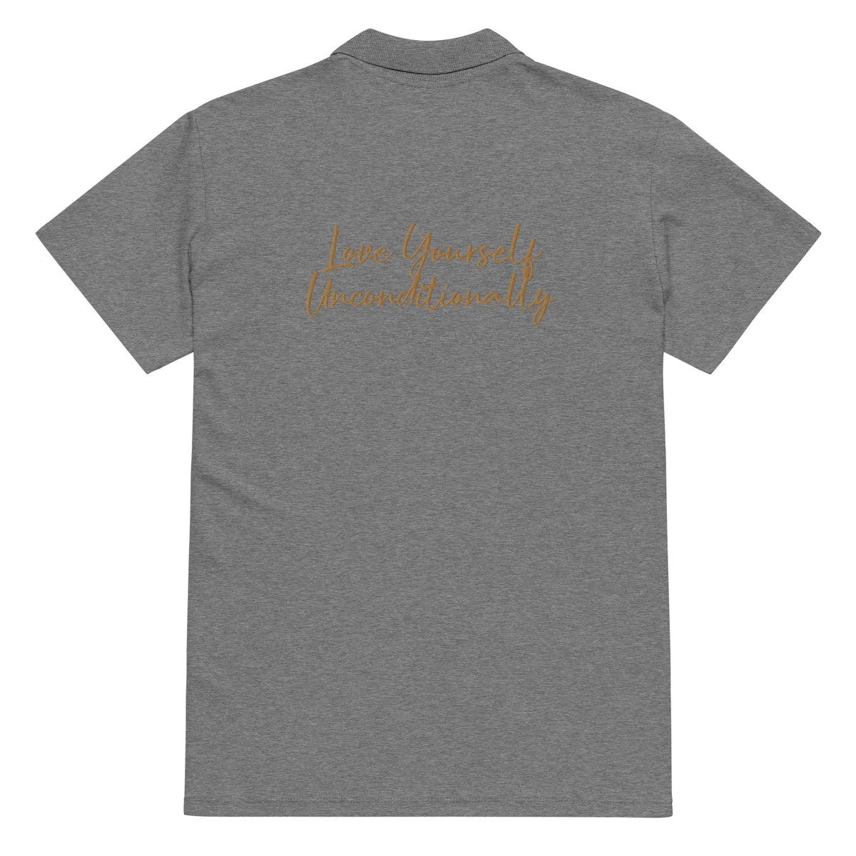 Self Love Premium Pique Polo Shirt With Old Gold Embroidery