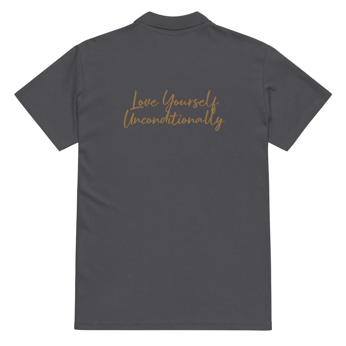 Self Love Premium Pique Polo Shirt With Old Gold Embroidery