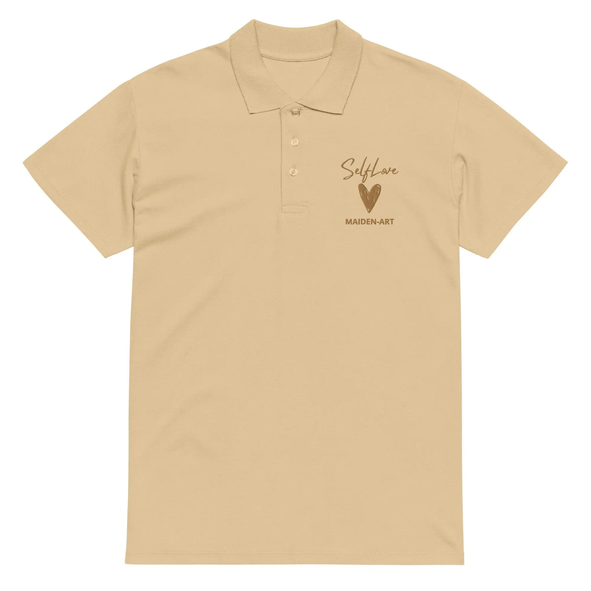 Self Love Premium Pique Polo Shirt With Old Gold Embroidery