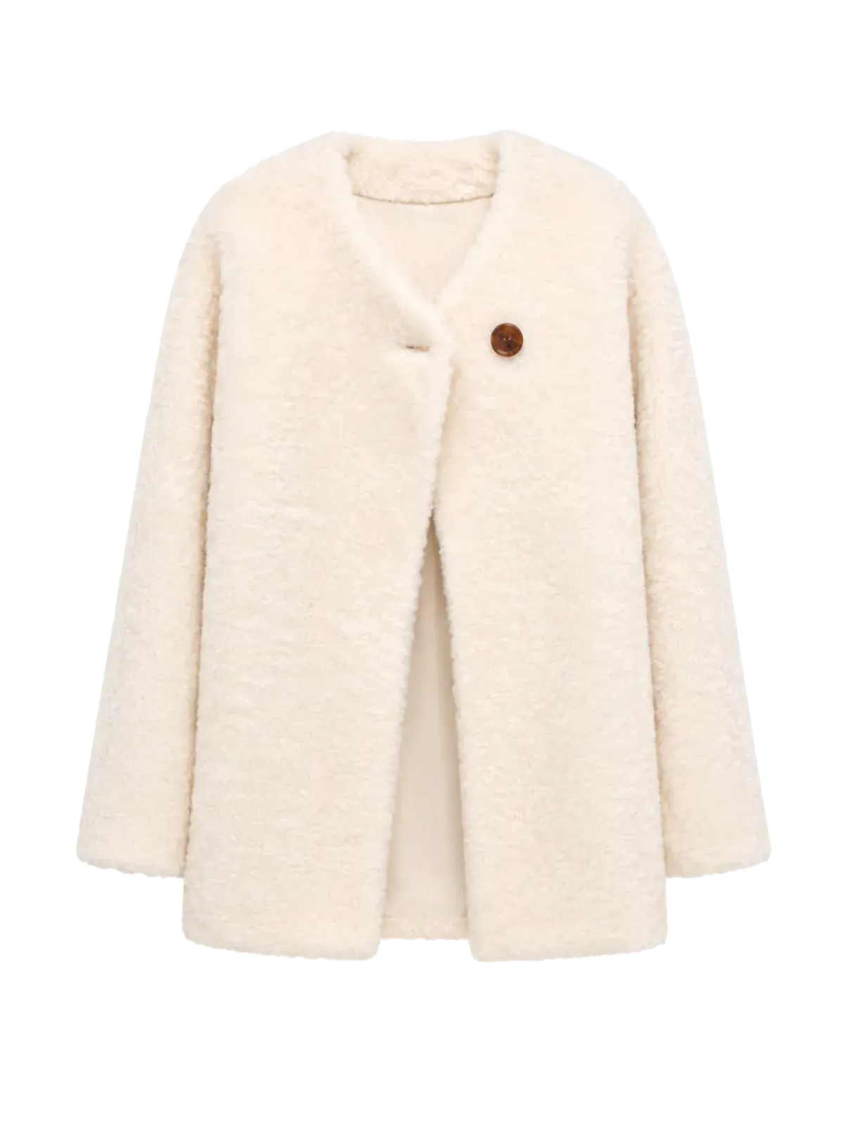 "Urban Home" Imported Merino Wool Fur Shearing Coat for Women