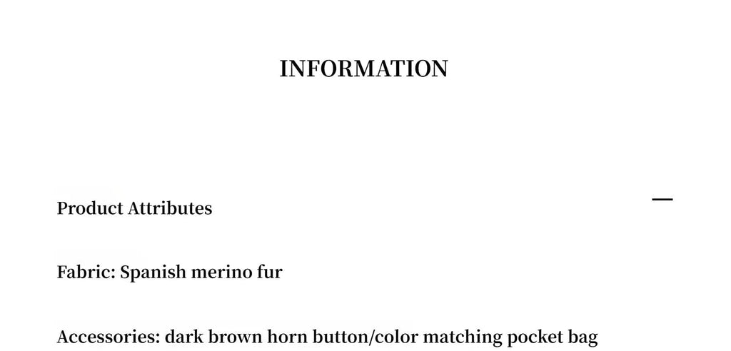 "Urban Home" Imported Merino Wool Fur Shearing Coat for Women