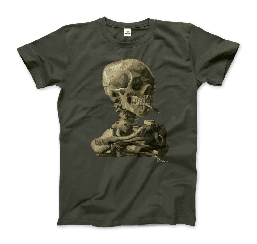 Van Gogh Skull of a Skeleton With Burning Cigarette 1886 T-Shirt