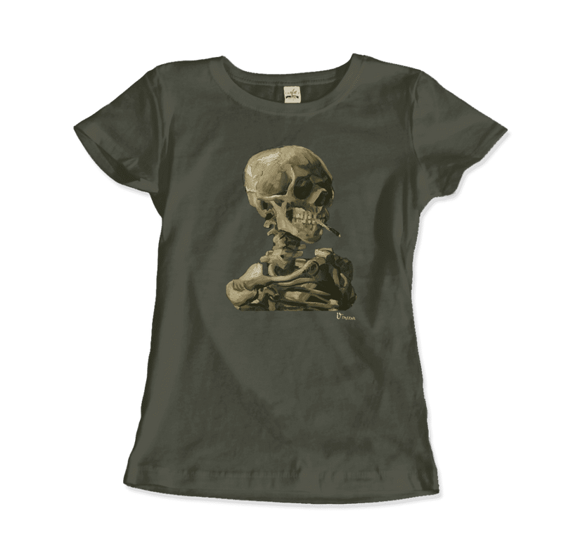 Van Gogh Skull of a Skeleton With Burning Cigarette 1886 T-Shirt
