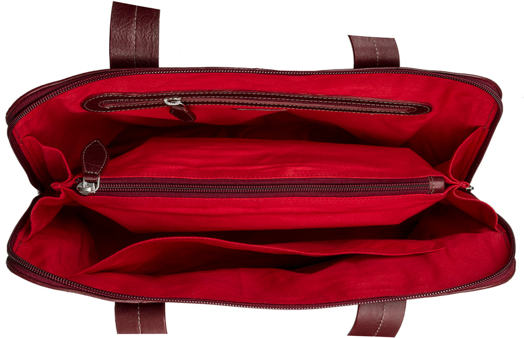 Bolso tote de piel con múltiples compartimentos Cerys