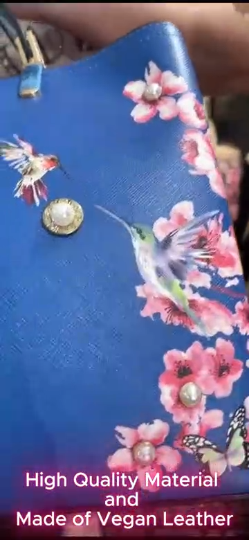 Brangio Italy Blumen-Kolibri-Tragetasche – Elegante Schulterhandtasche