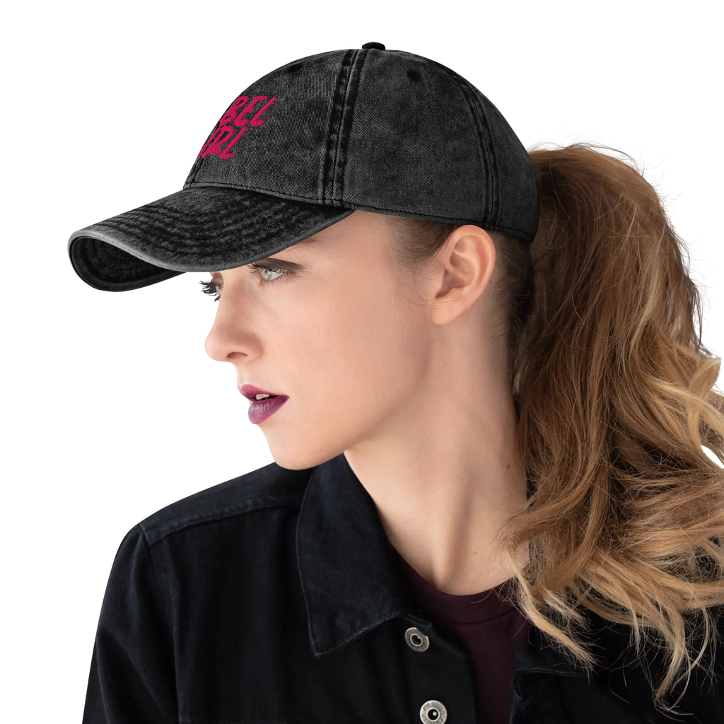 Gorra vintage REBEL GIRL Gorra de sarga de algodón vintage