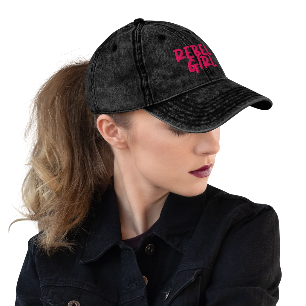 Gorra vintage REBEL GIRL Gorra de sarga de algodón vintage