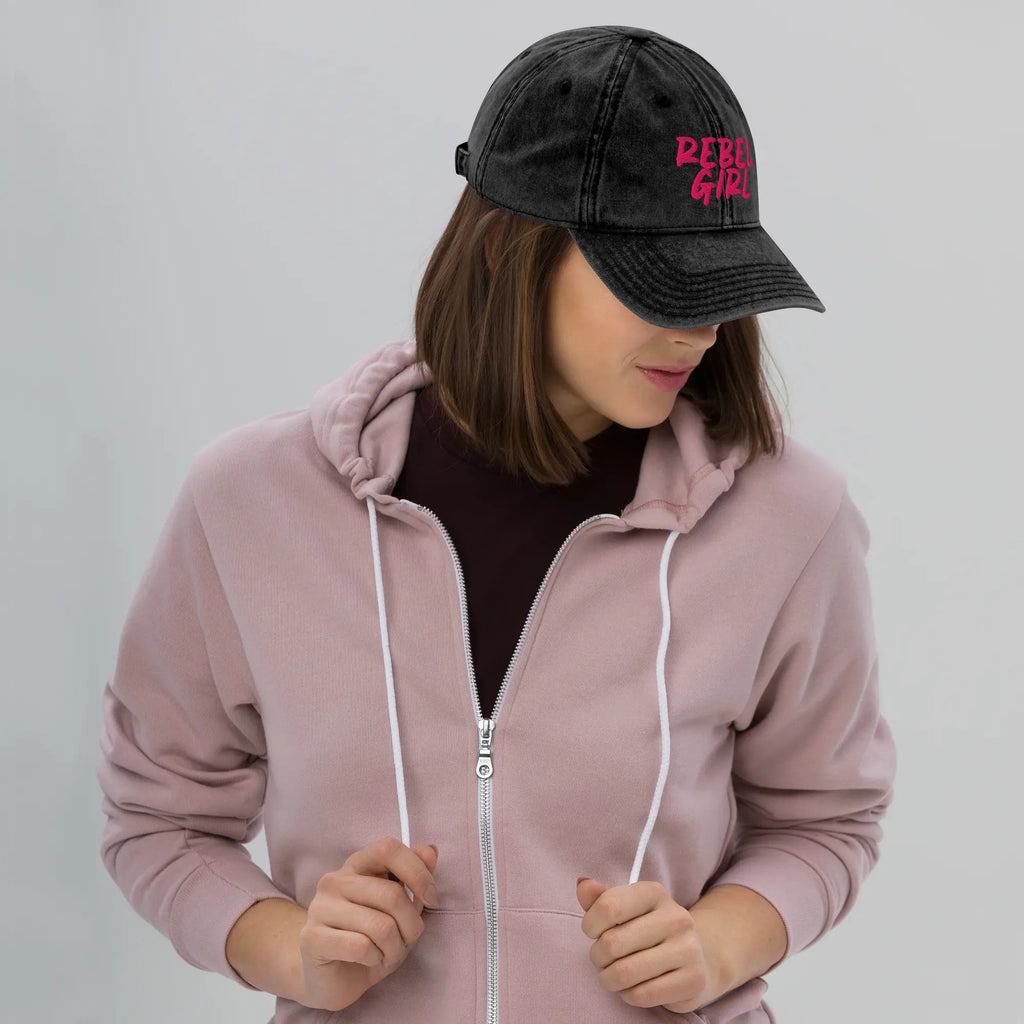 Gorra vintage REBEL GIRL Gorra de sarga de algodón vintage