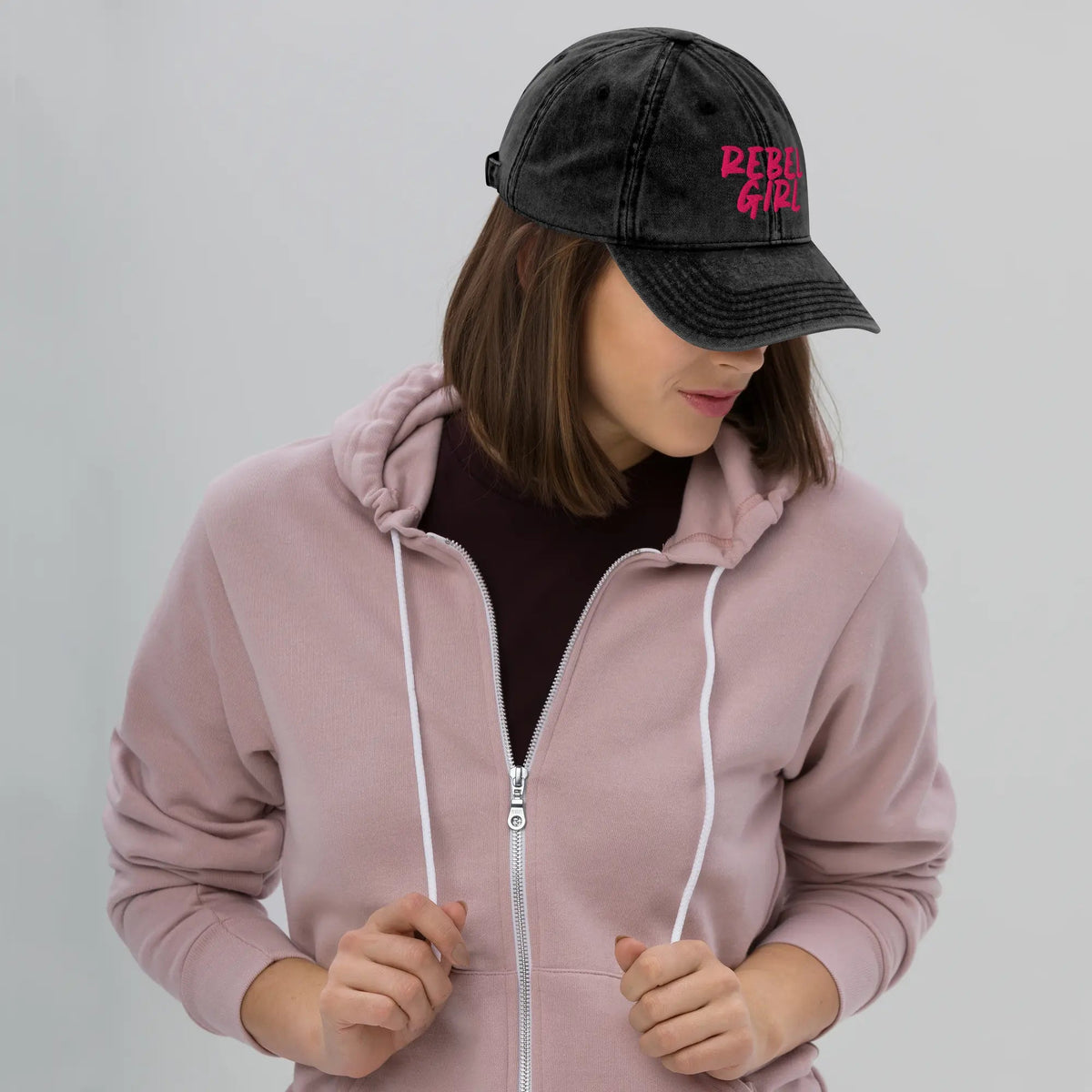 Gorra vintage REBEL GIRL Gorra de sarga de algodón vintage