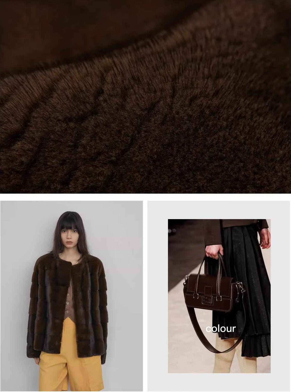 Zimowy płaszcz z futra norki w stylu vintage typu „clock” (dzwon)