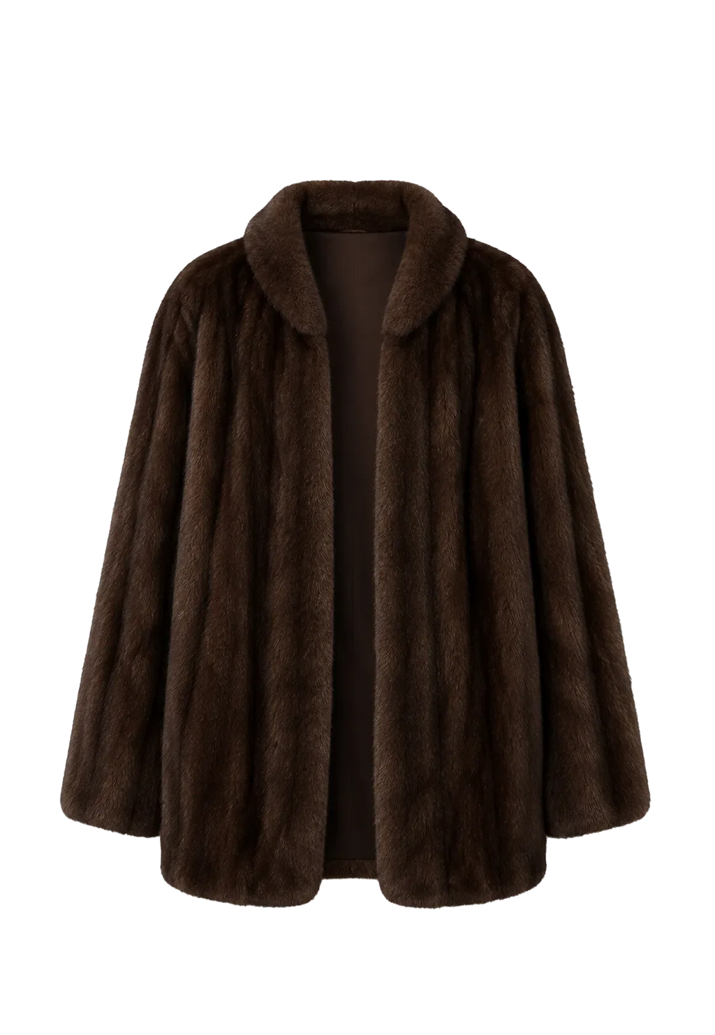 Warm Coffee Mink Retro Imported Stand Collar Short Mink Fur Coat