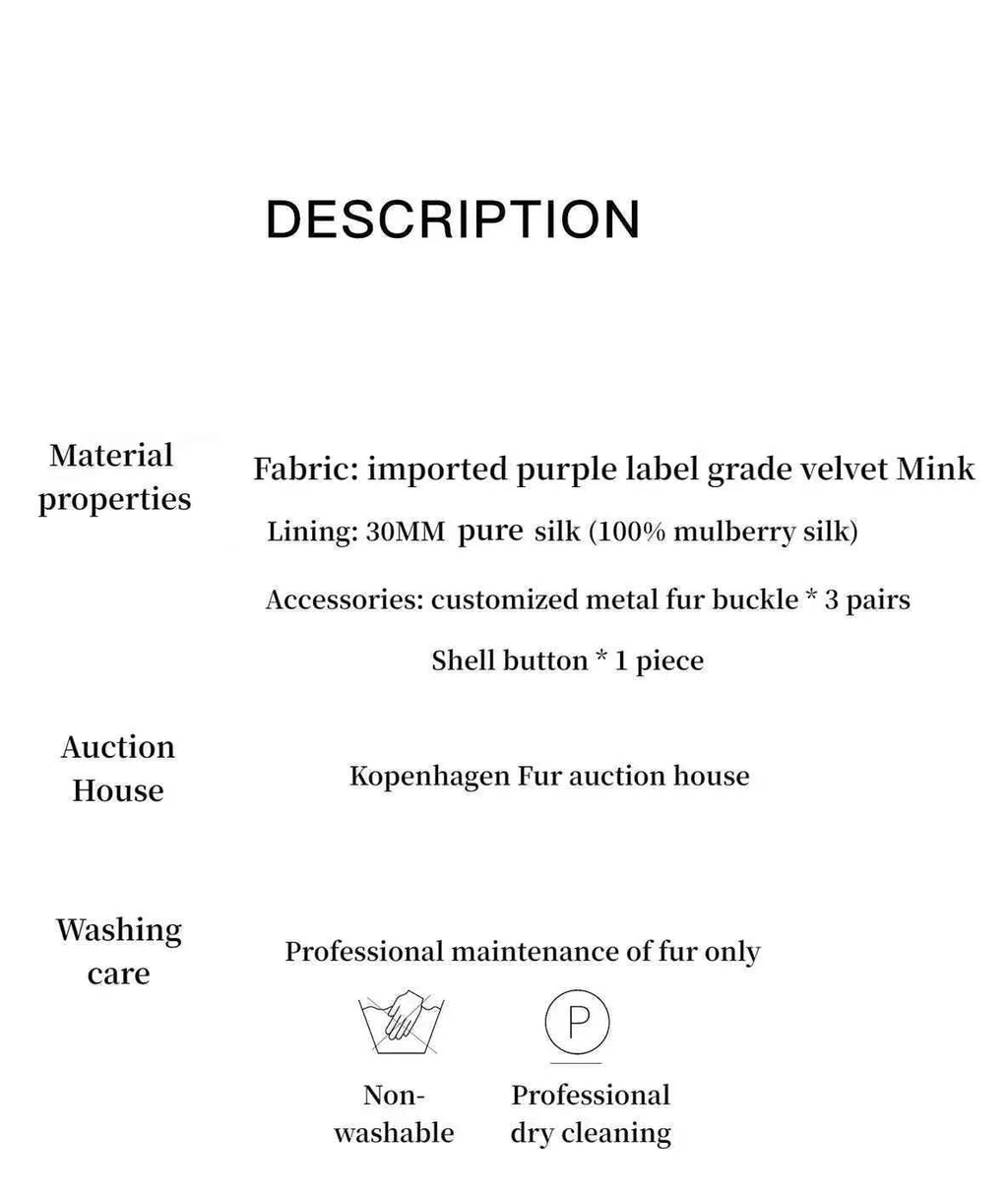 Warm Coffee Mink Retro Imported Stand Collar Short Mink Fur Coat