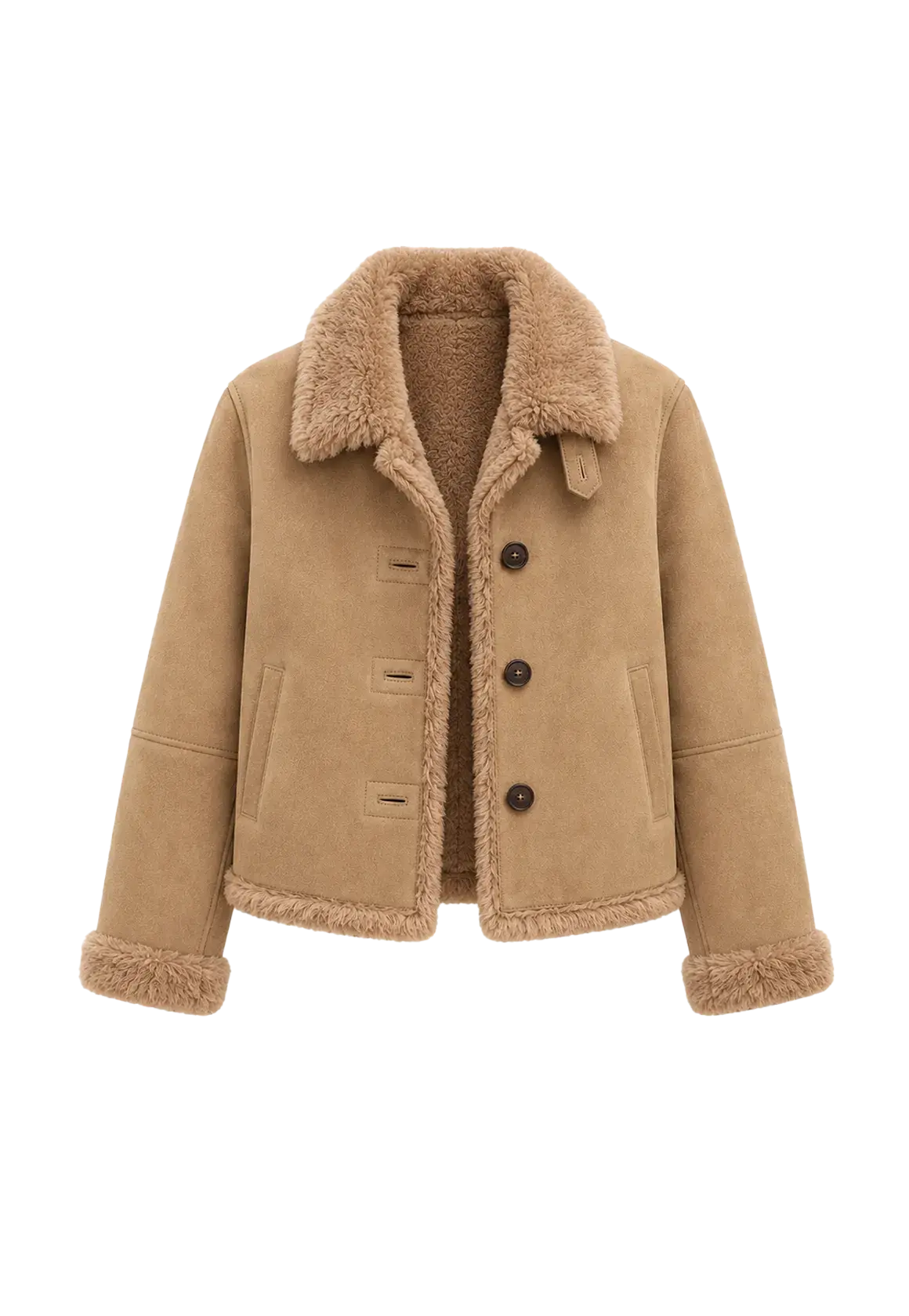 Firelady Fur Women’s Shearling Coat Crafted With Italian Contrast Suede & Toscana Shearling“Winter Mochi”