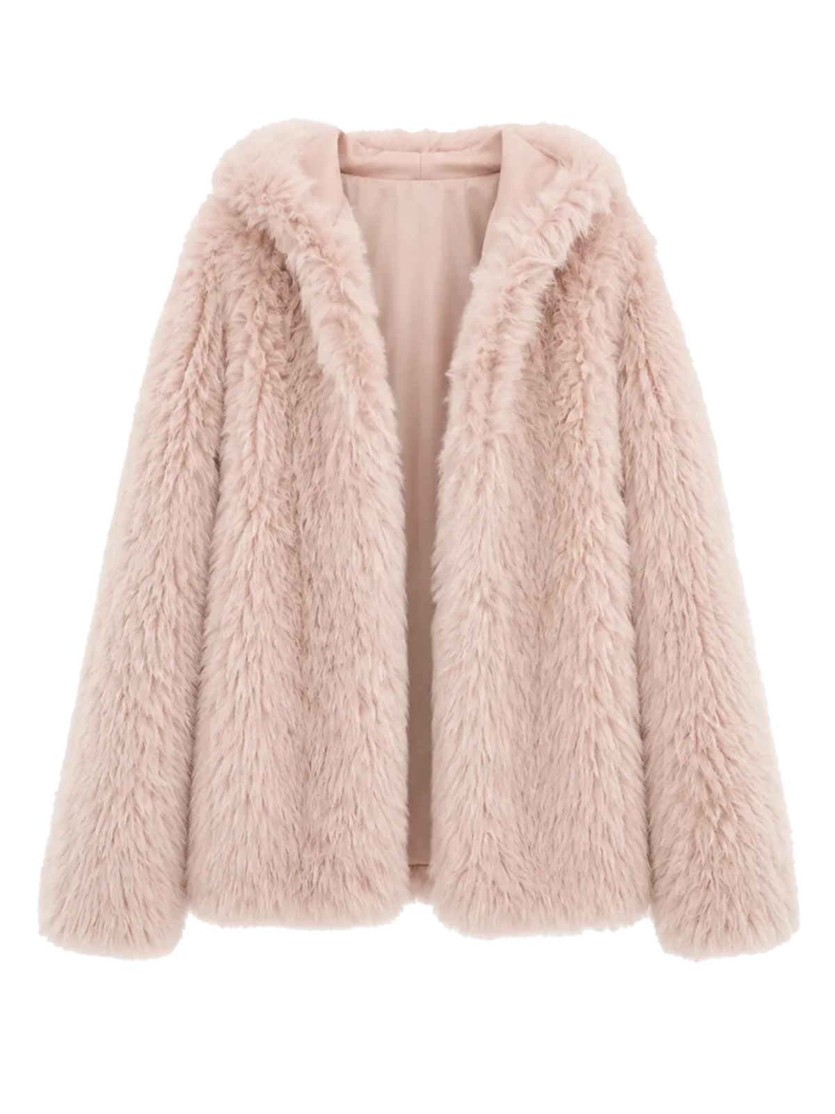 "Winter Snow" Lazy Silhouette Hooded Toscana Curly Shearing Coat Winter