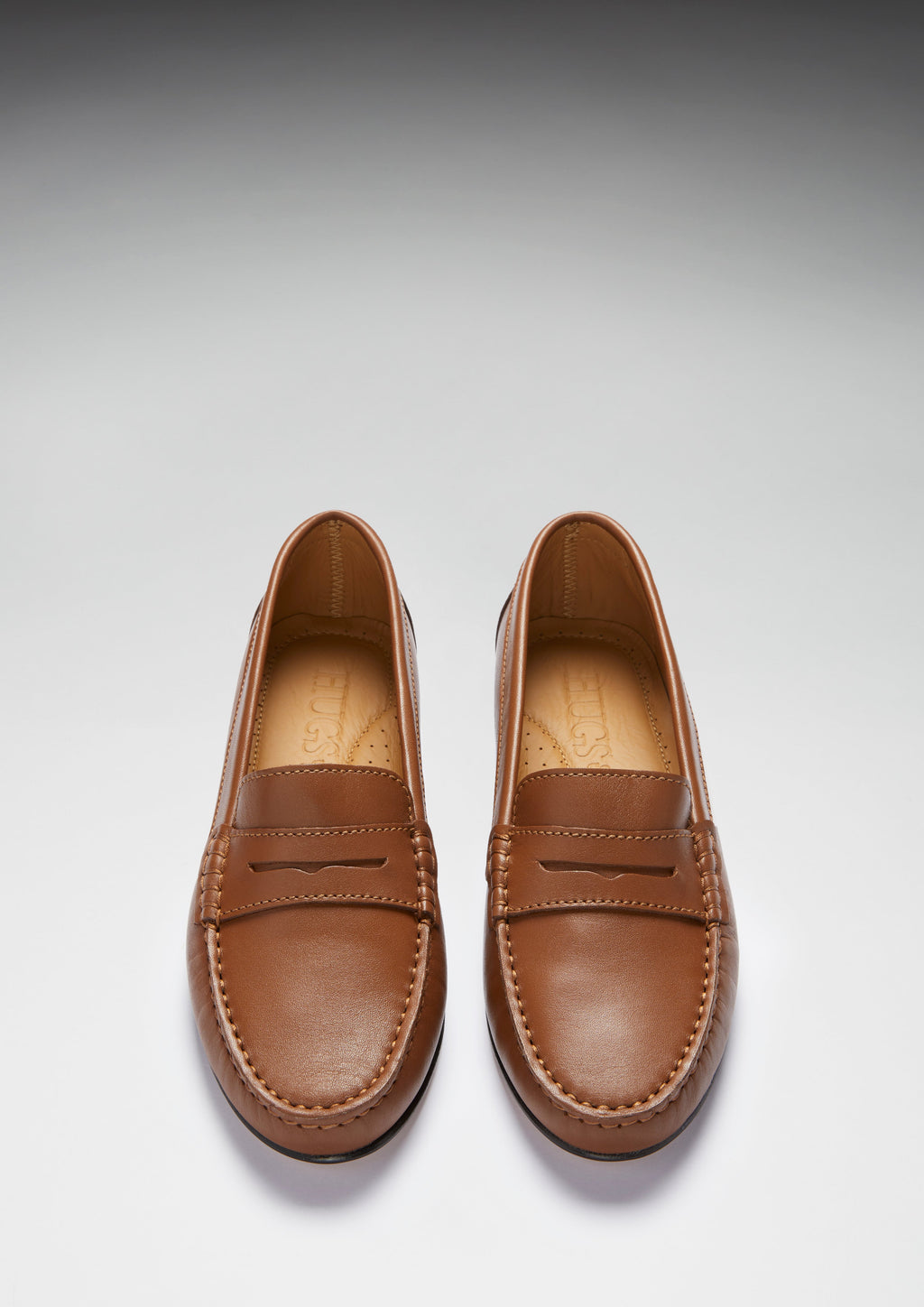 Women's Penny Loafers Leather Sole, Tan Leather